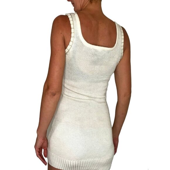 3 for $30! Lulumari Whip Stitch Knit Button Down Handmade Dress - Picture 2 of 9